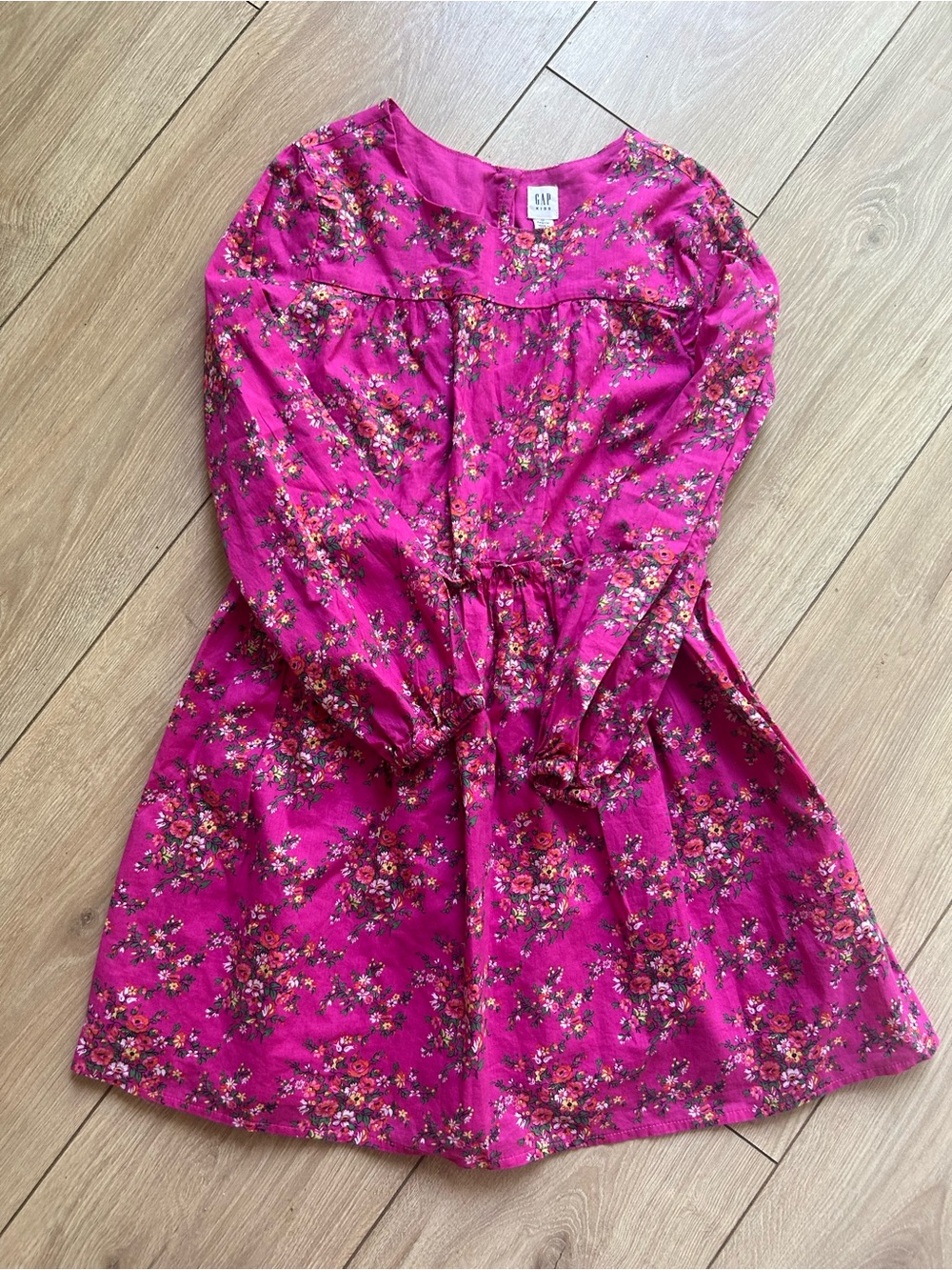 GAP Fuchsia Floral Long-Sleeve Girls' Dress